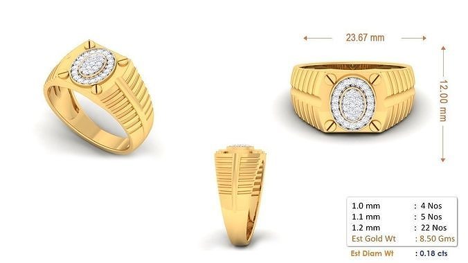Stylish Rings For Womens Gold 8 3D print model