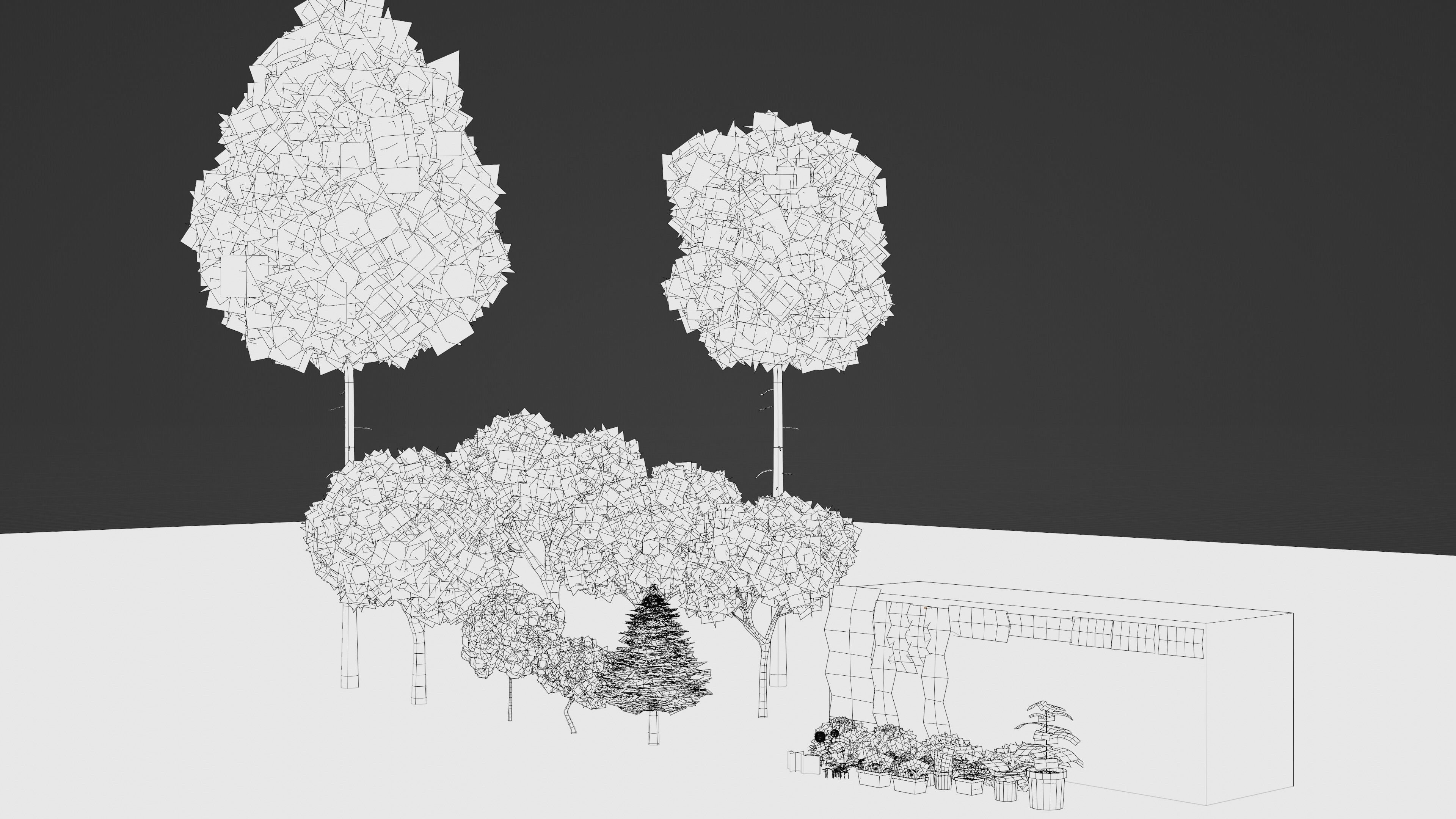 stylized plants pack toon shader blender 3d model  Low-poly 3D model_2