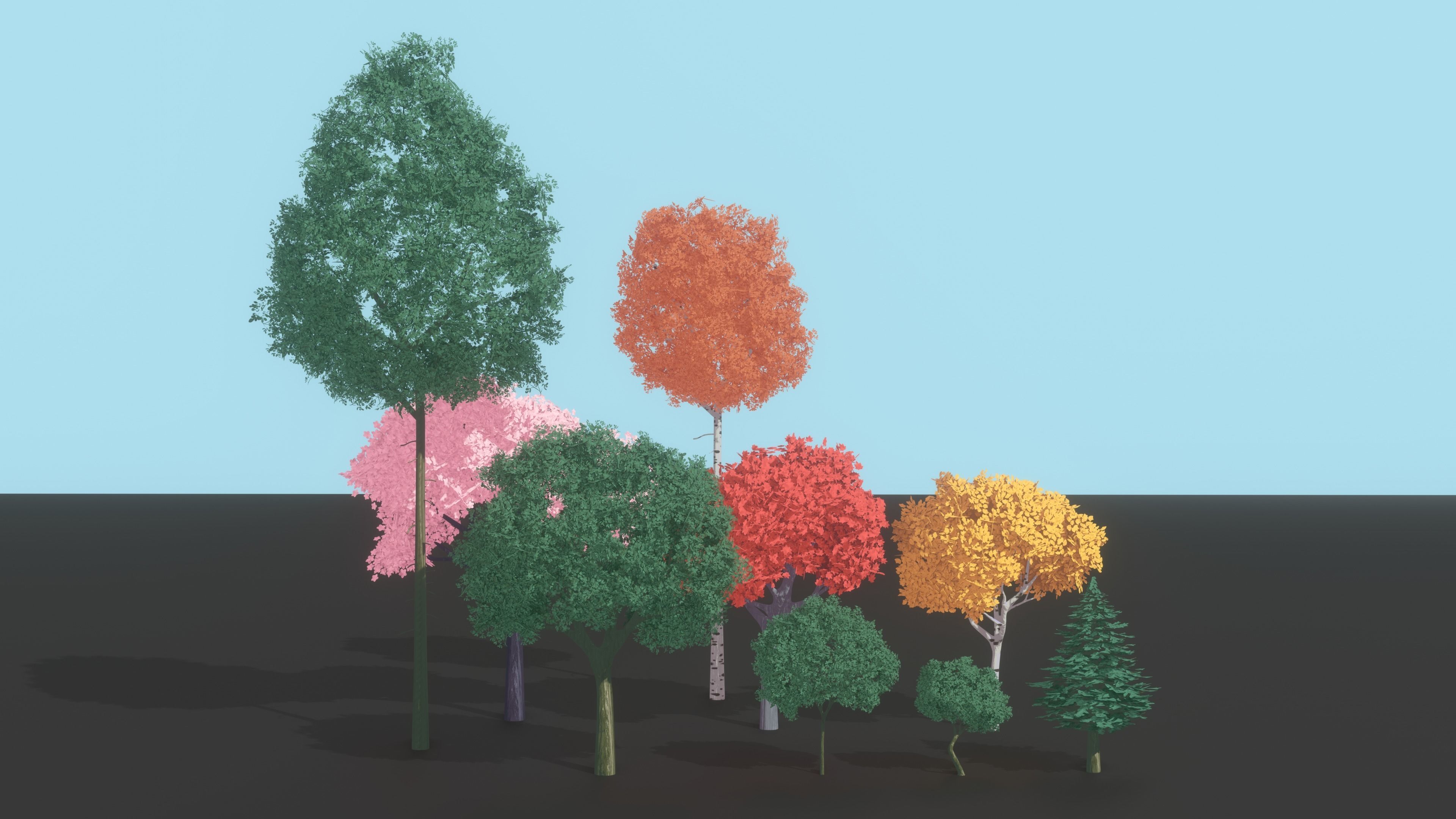 stylized plants pack toon shader blender 3d model  Low-poly 3D model_5