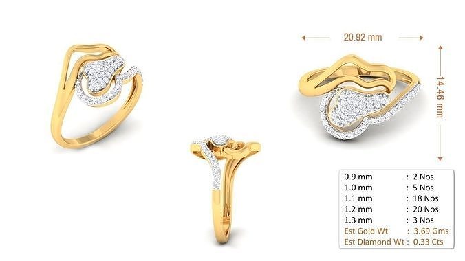 Stylish Rings For Womens Gold 50 3D print model
