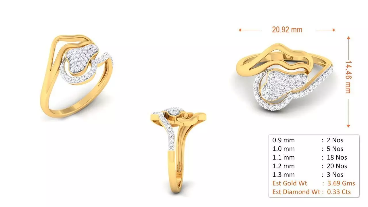 Stylish Rings For Womens Gold 50 3D print model