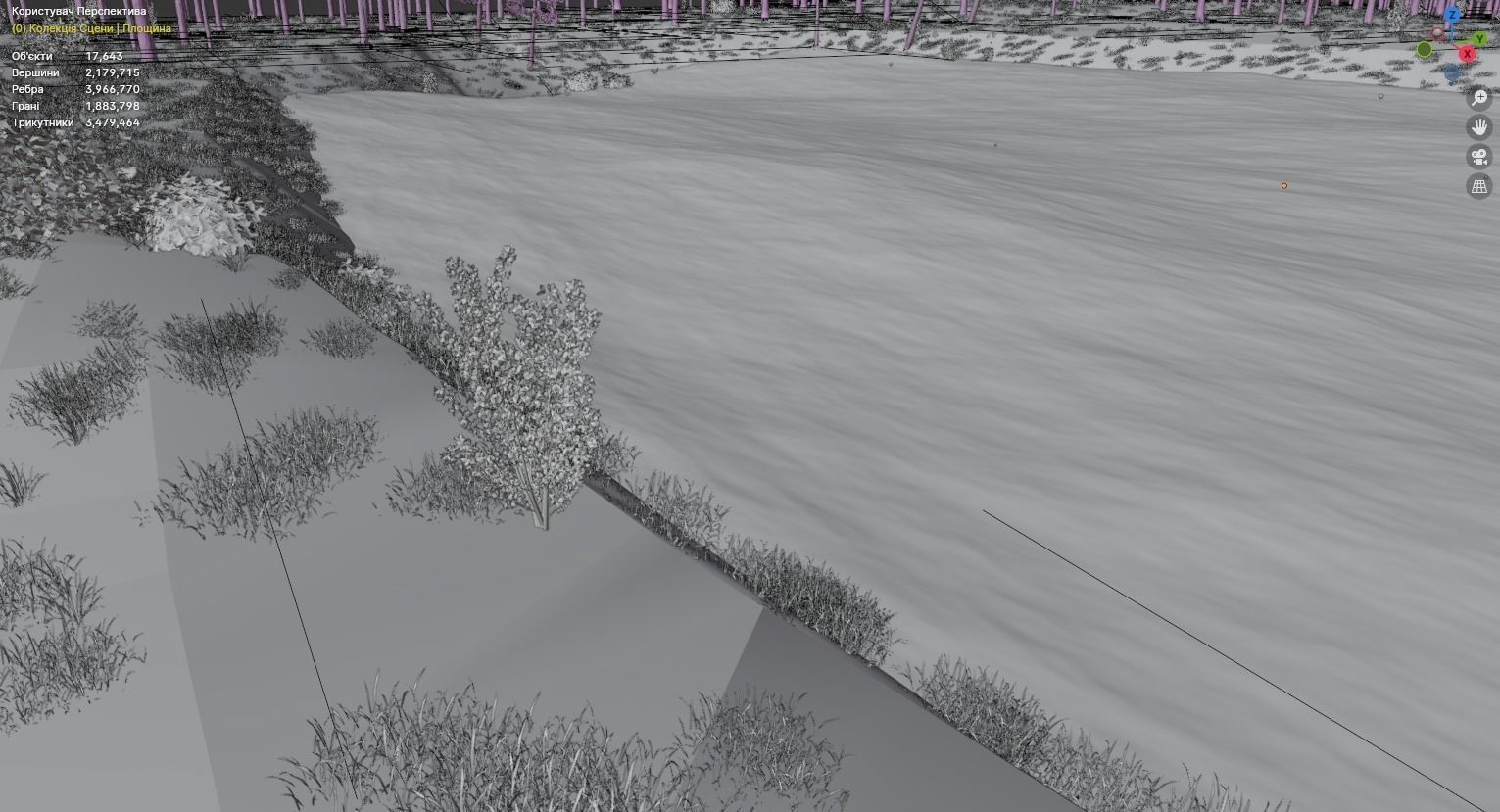 Lake in the forest 3D model_9