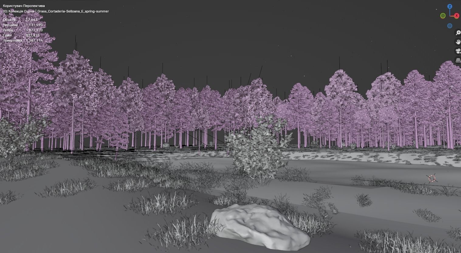 Lake in the forest 3D model_8