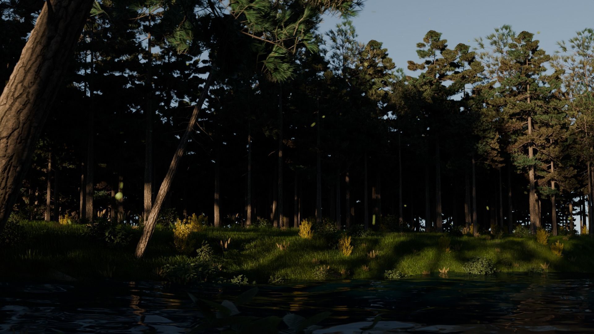 Lake in the forest 3D model_5