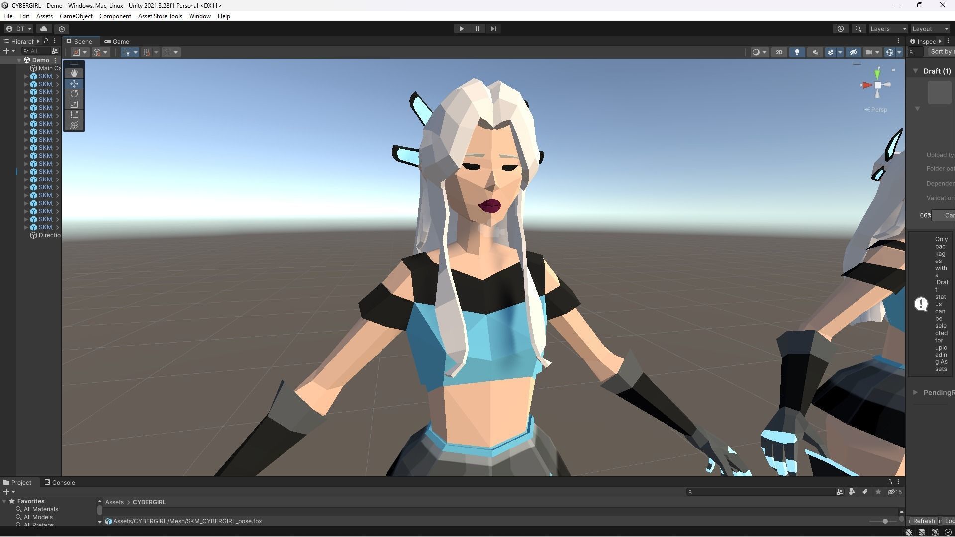 CYBERGIRL - Low Poly Style Female Character Low-poly 3D model_10