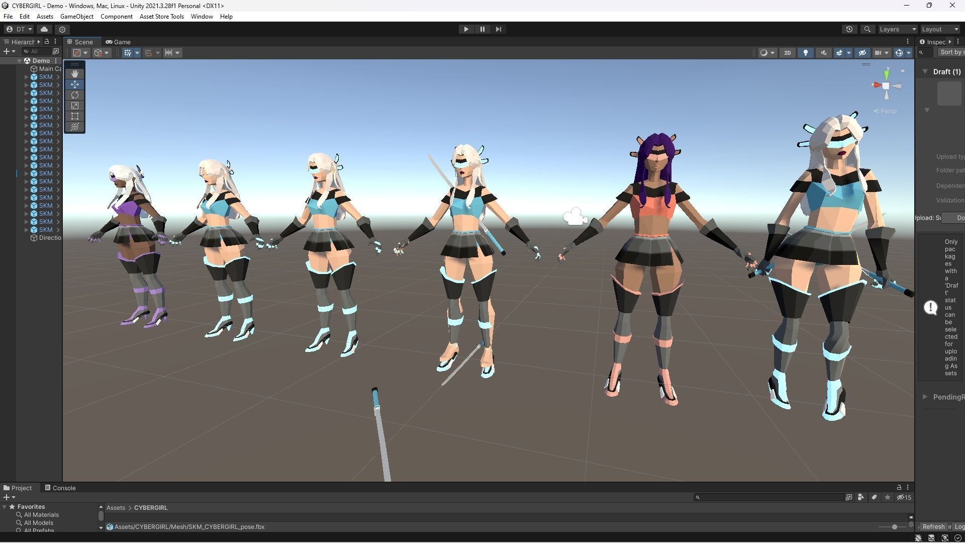 CYBERGIRL - Low Poly Style Female Character Low-poly 3D model_11