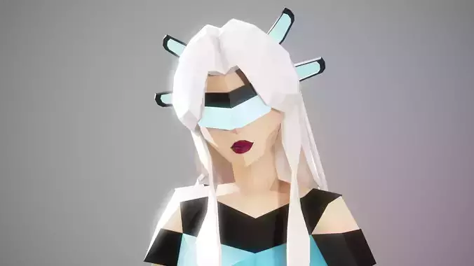 CYBERGIRL - Low Poly Style Female Character Low-poly 3D model CYBERGIRL - Low Poly Style Female Character Low-poly 3D model