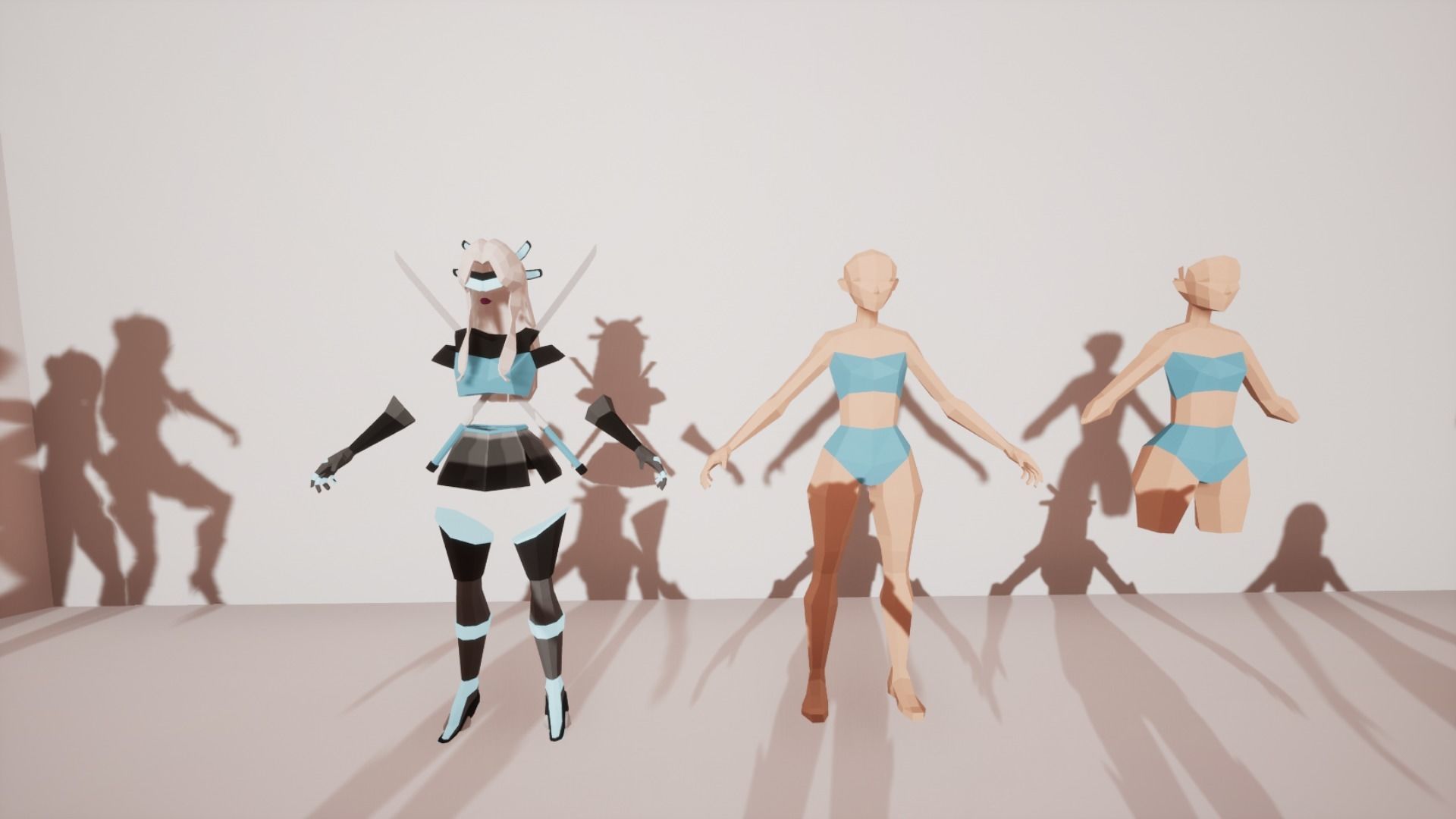 CYBERGIRL - Low Poly Style Female Character Low-poly 3D model_16