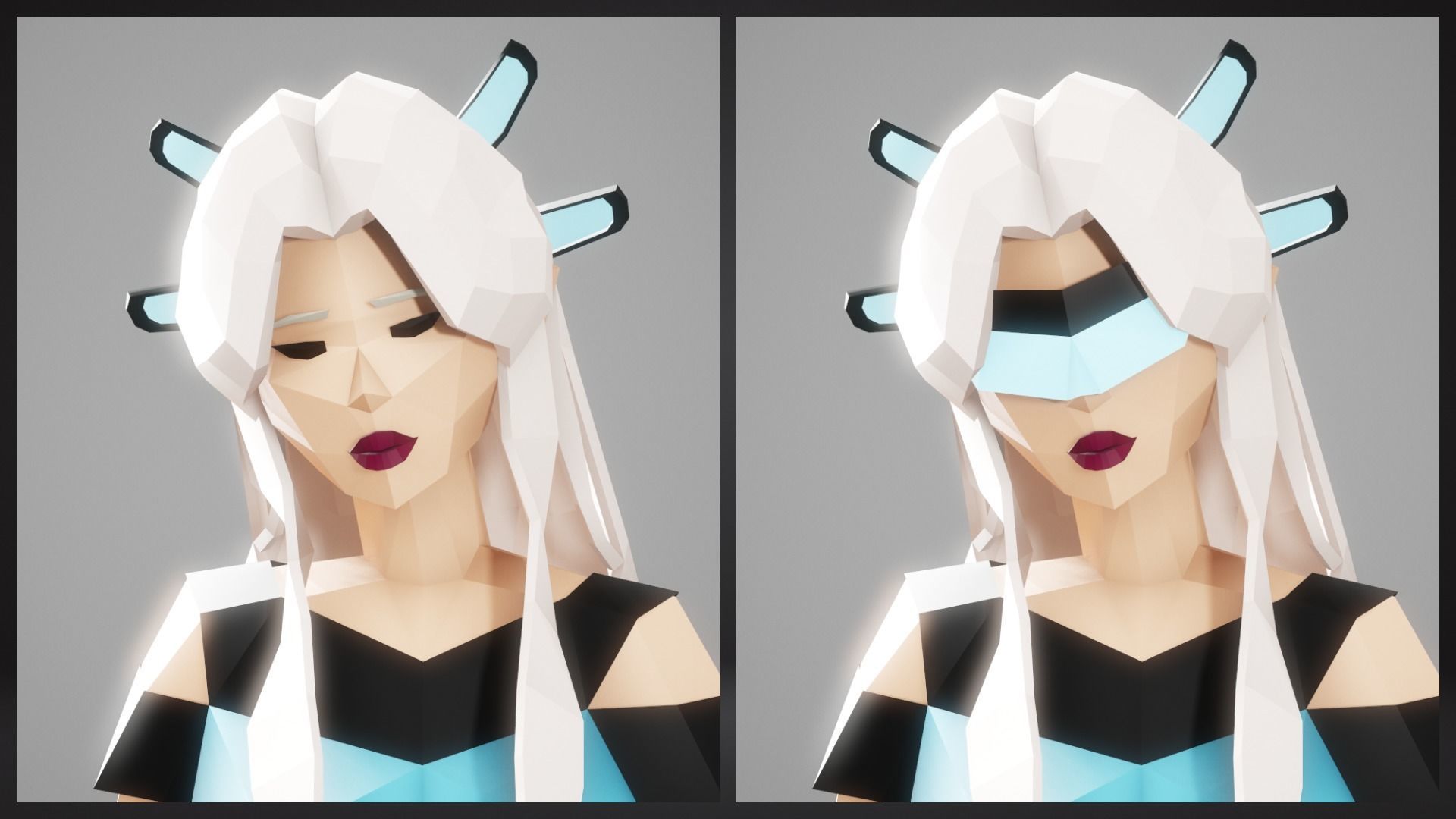 CYBERGIRL - Low Poly Style Female Character Low-poly 3D model_6