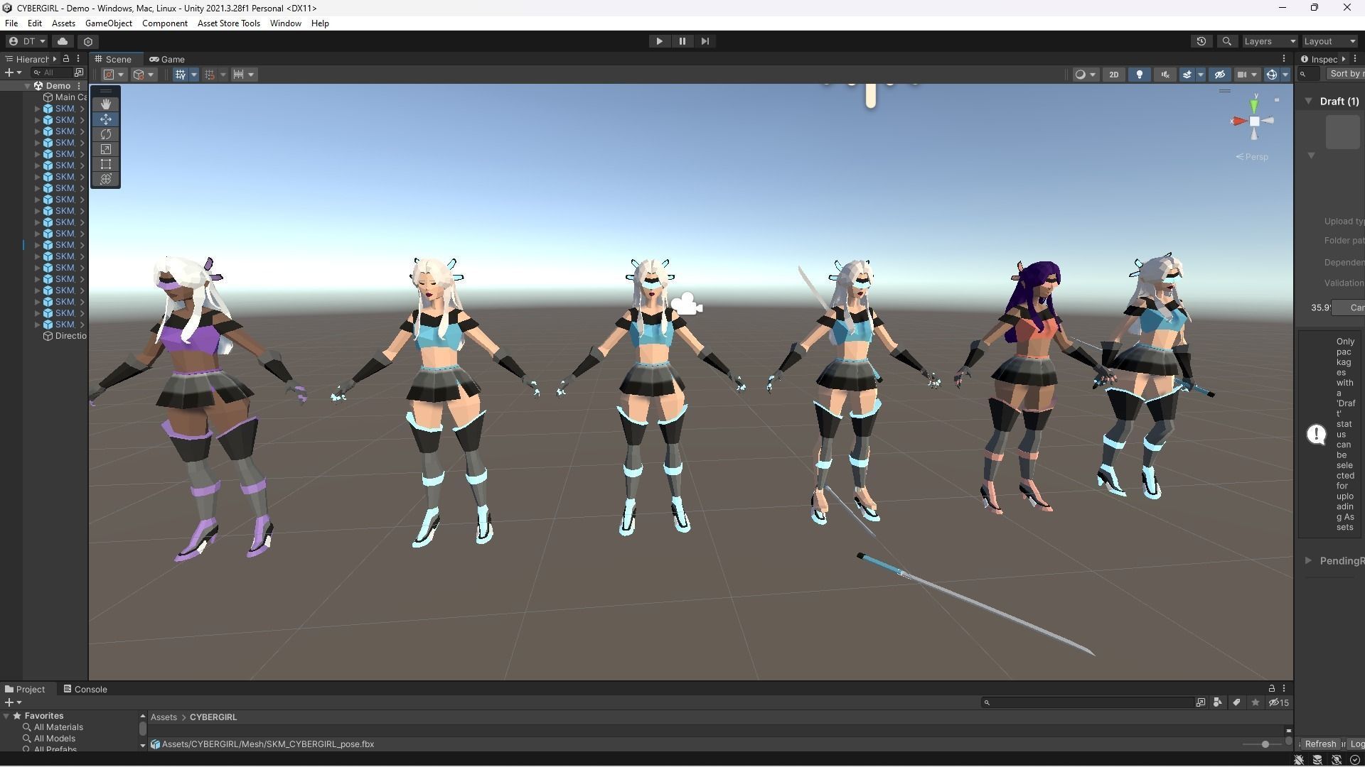 CYBERGIRL - Low Poly Style Female Character Low-poly 3D model_12