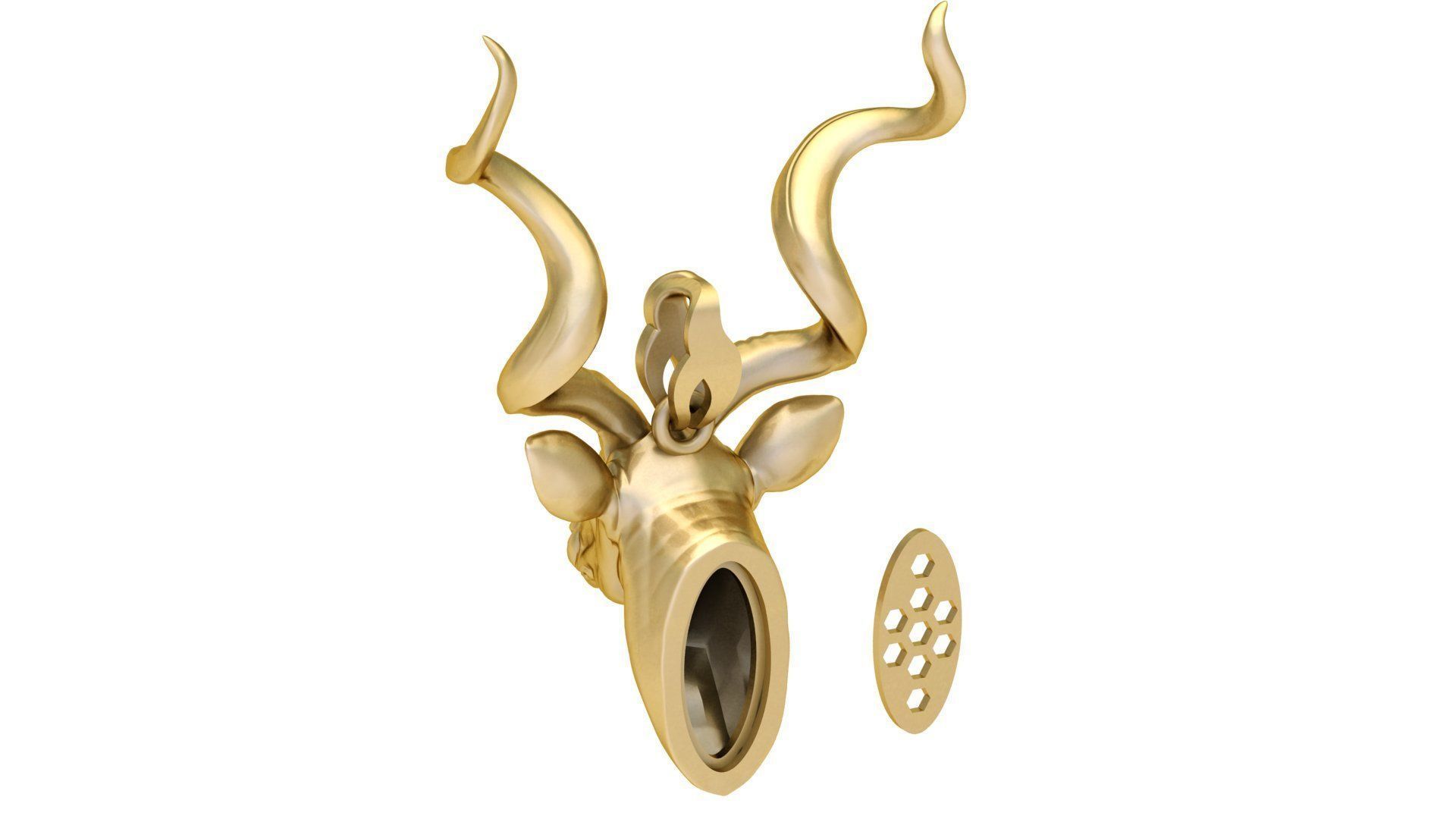 Antelope Pendant 3D print model_3