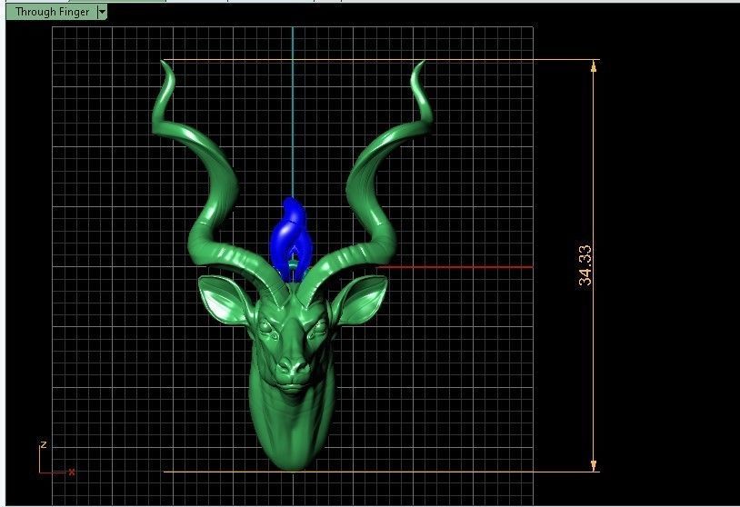 Antelope Pendant 3D print model_4