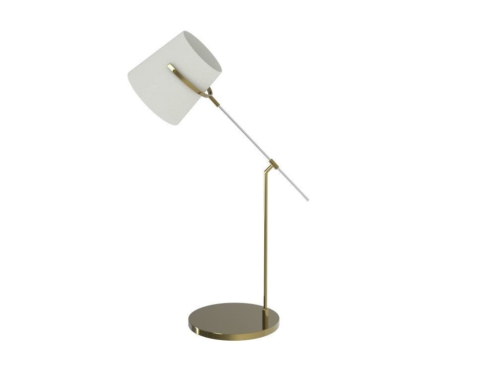 Desktop golden lamp 3D model_3