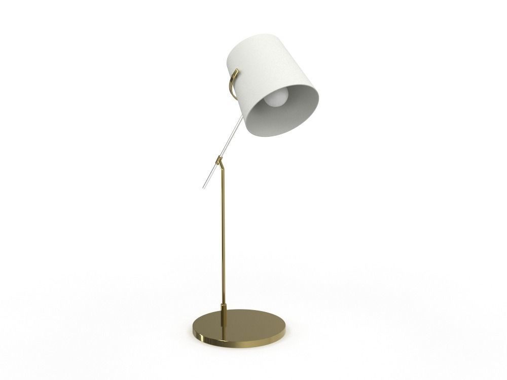 Desktop golden lamp 3D model_4