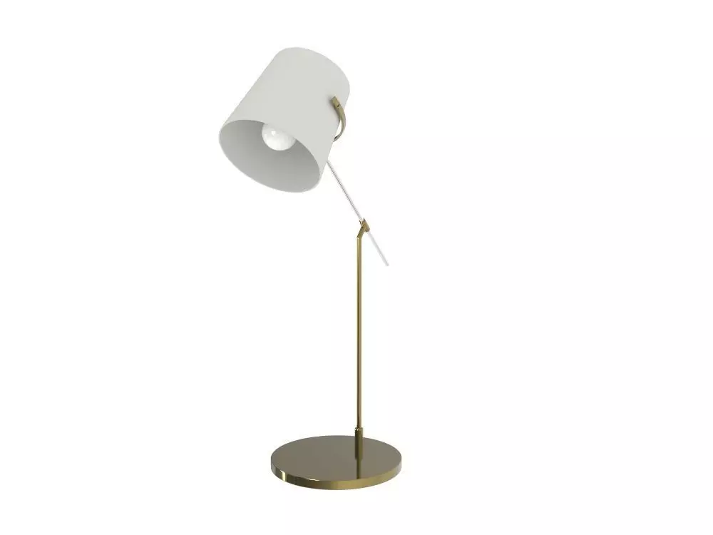 Desktop golden lamp 3D model_0