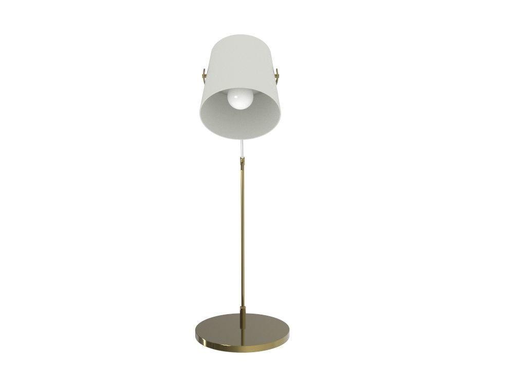 Desktop golden lamp 3D model_2