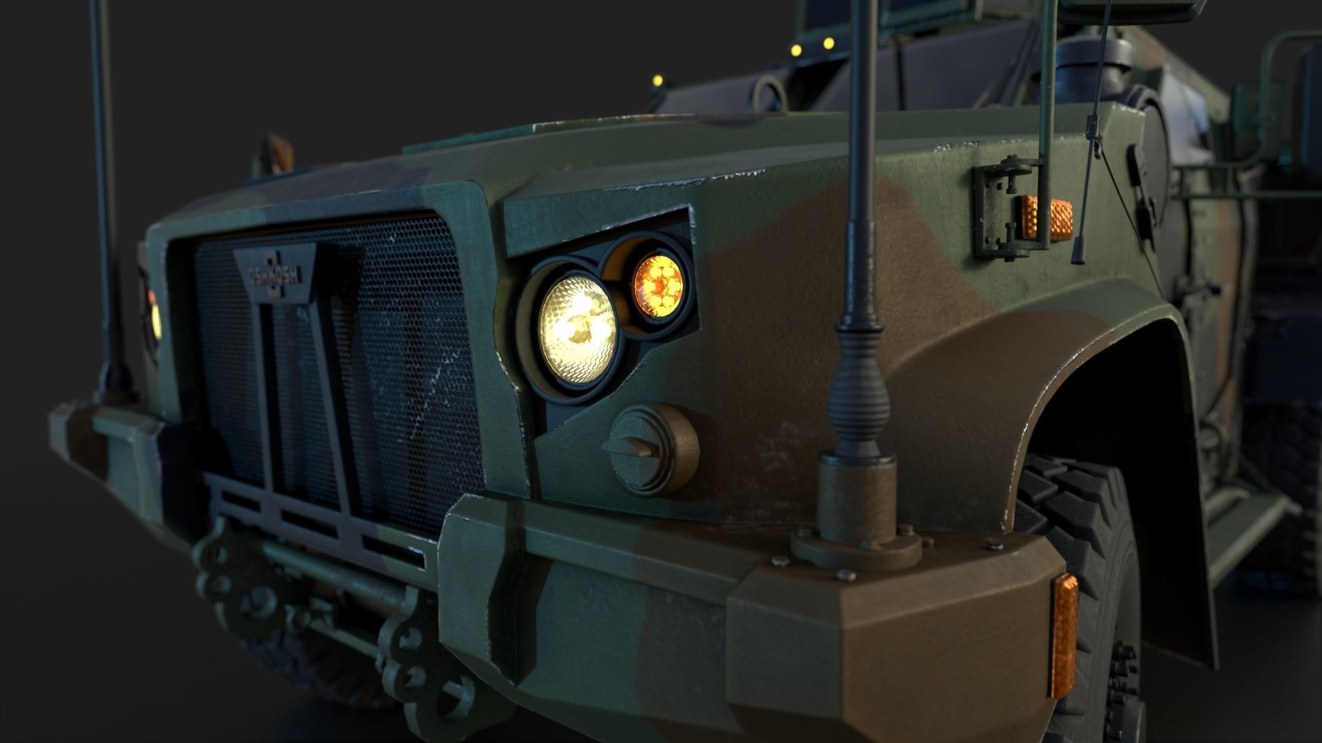 Oshkosh JLTV Game Ready PBR 4k Low-poly 3D model_3