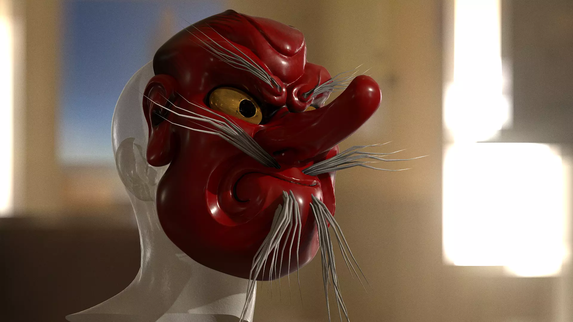 Tengu Japan mask 3D model_0