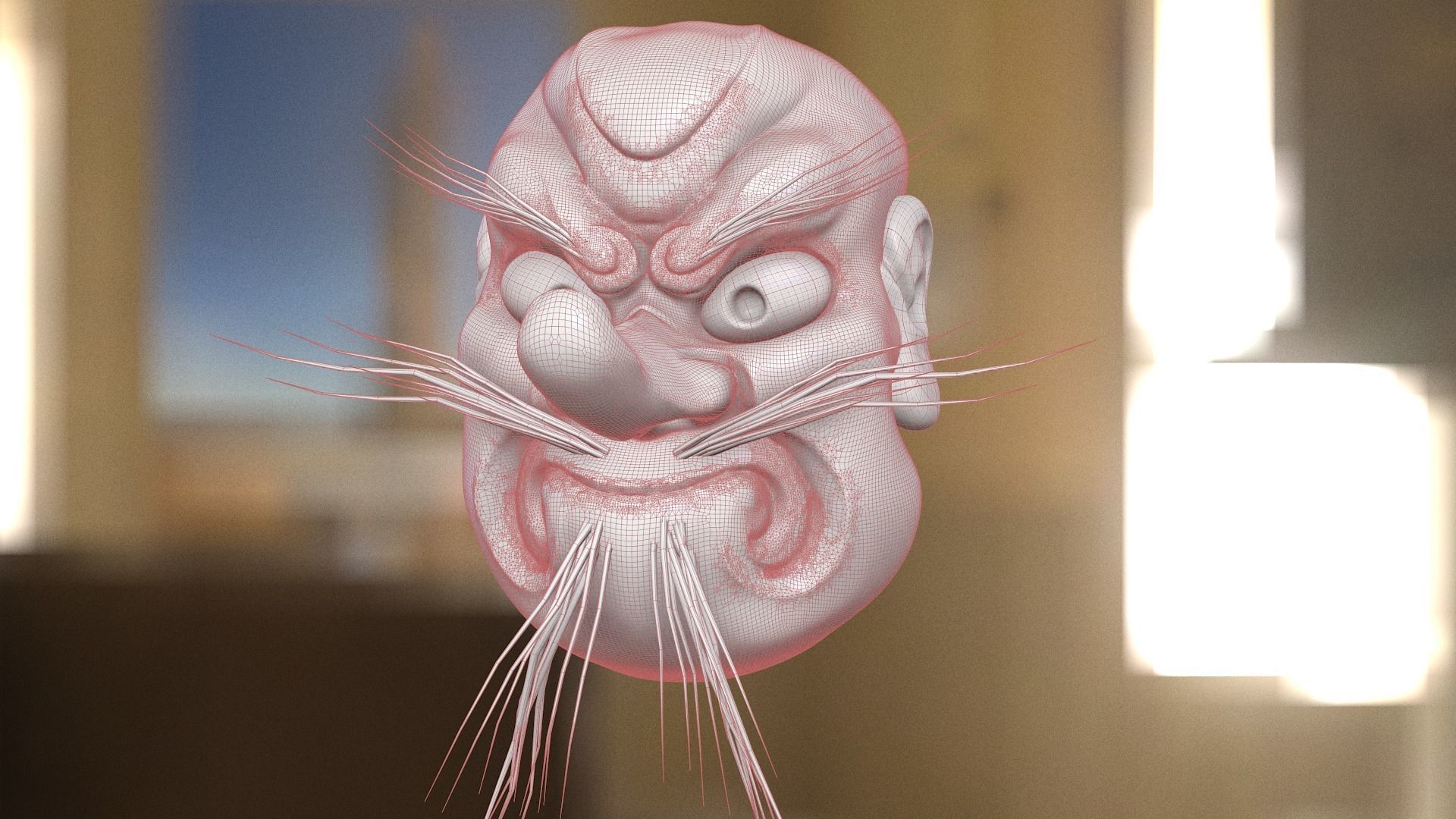 Tengu Japan mask 3D model_8