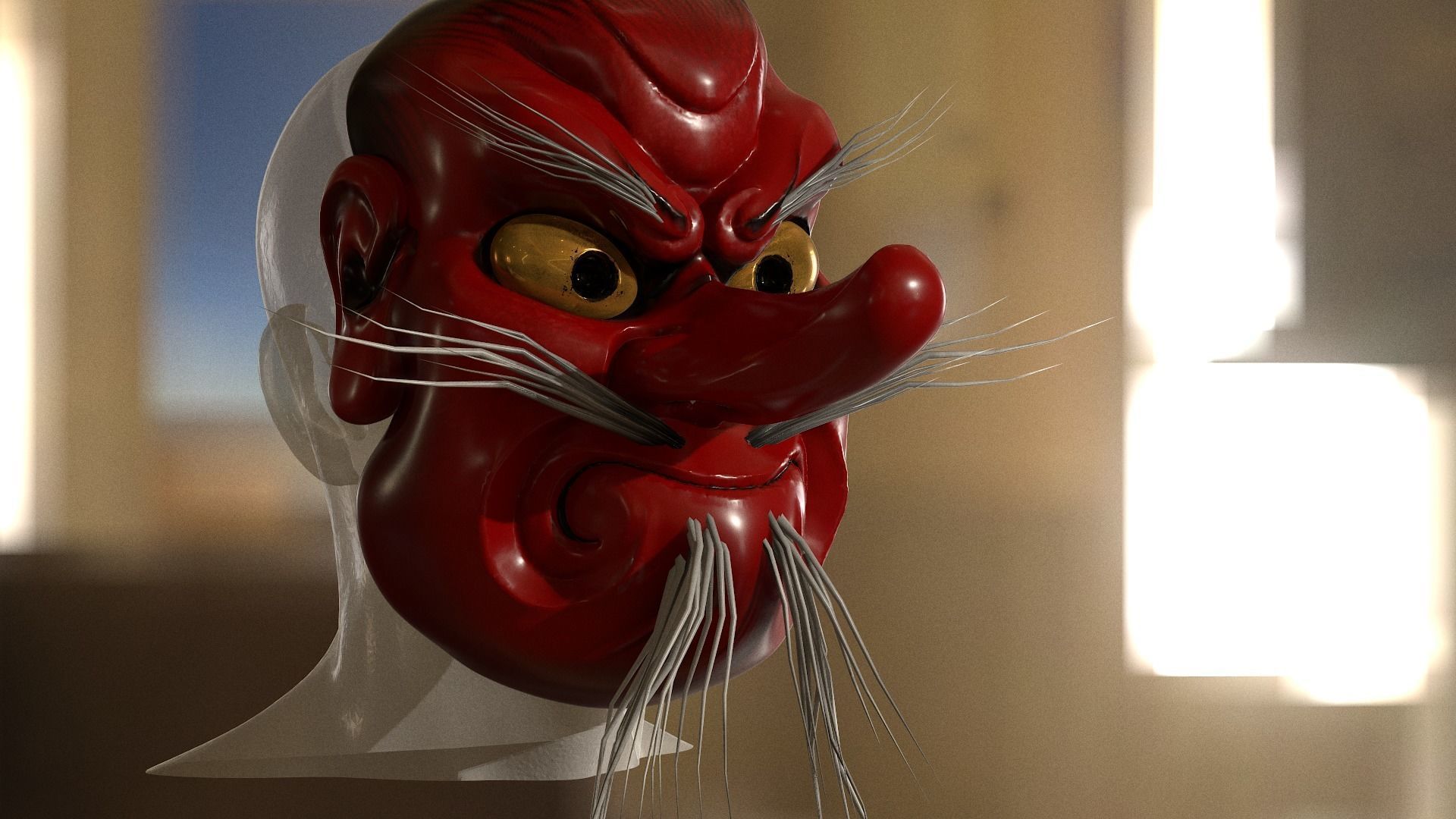 Tengu Japan mask 3D model_4