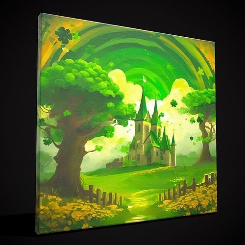 St Pattys Painting Two Low-poly 3D model