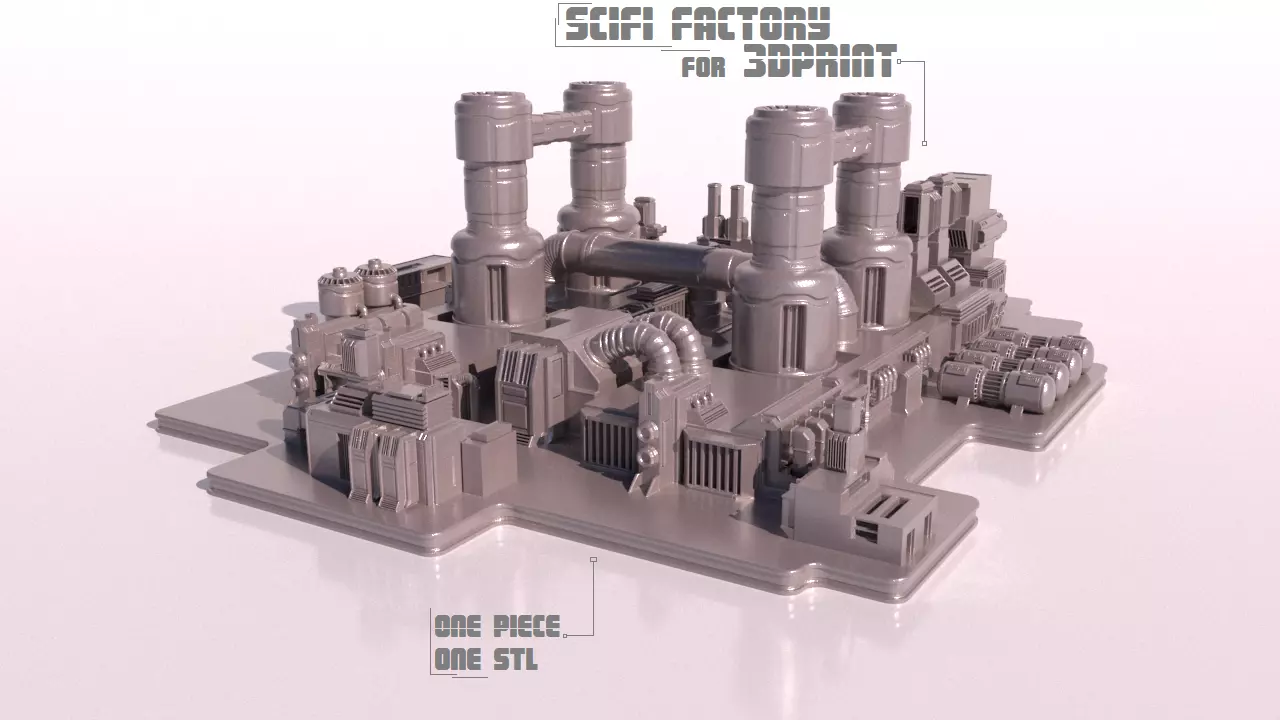 Sci-fi Factory for 3Dprint 3D print model