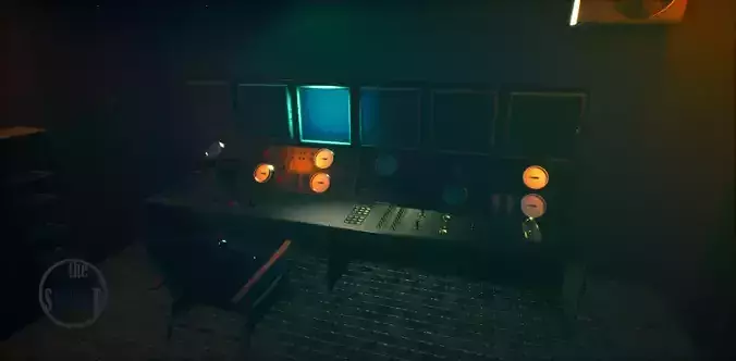 Sci-fi Control Panel Desk - Low Poly PBR Game Ready