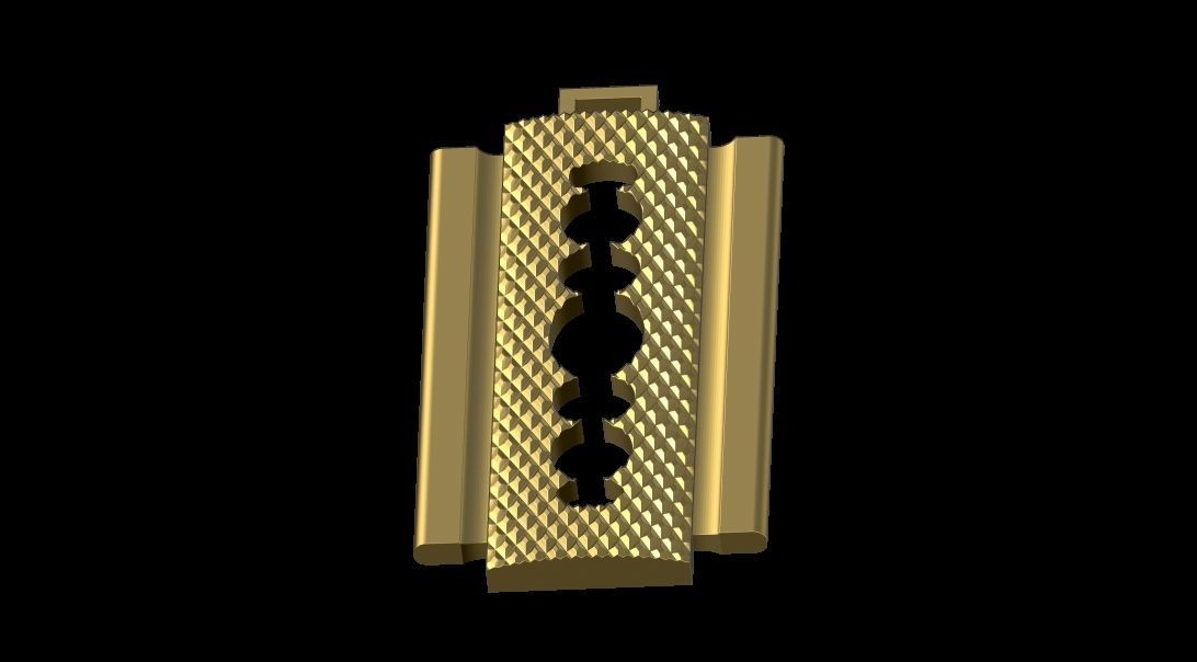 Razor Blade pendant 3D print model_1
