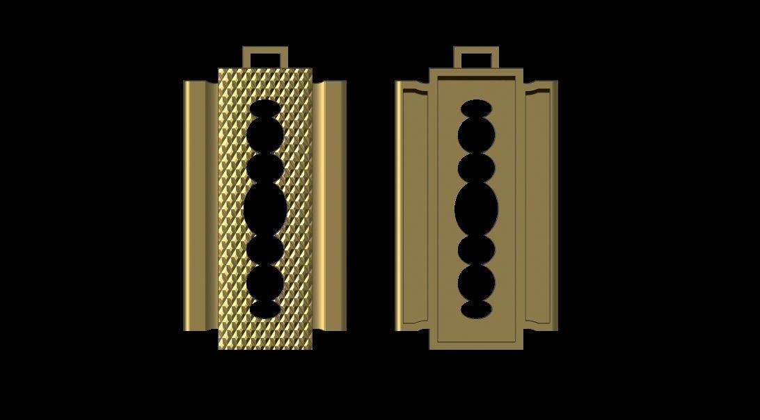 Razor Blade pendant 3D print model_4