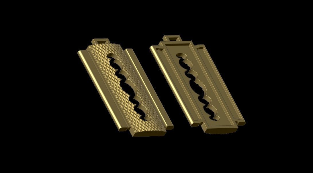 Razor Blade pendant 3D print model_6