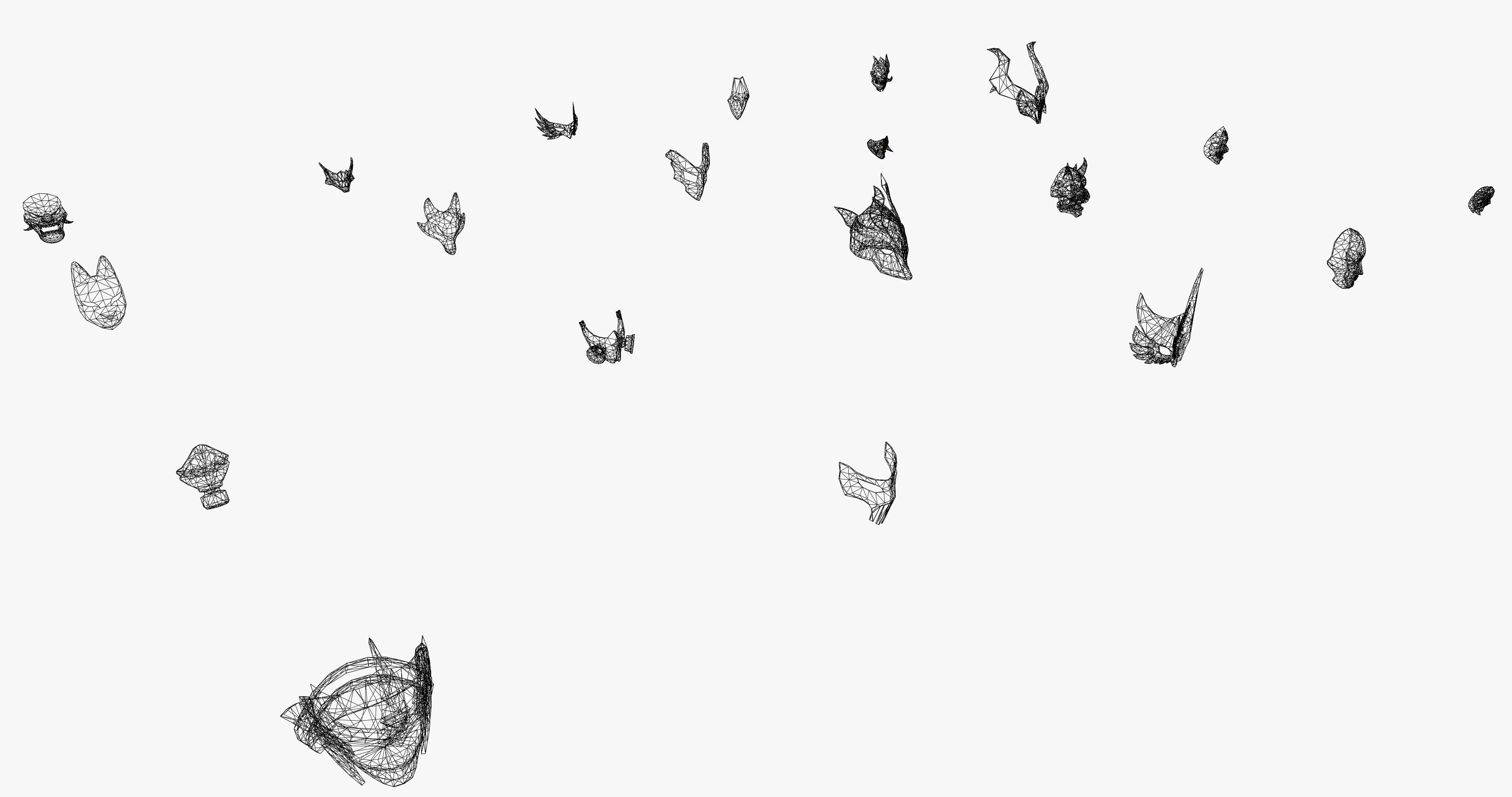 20 Stylized Mask Models Pack 1 - Low Poly Low-poly 3D model_13