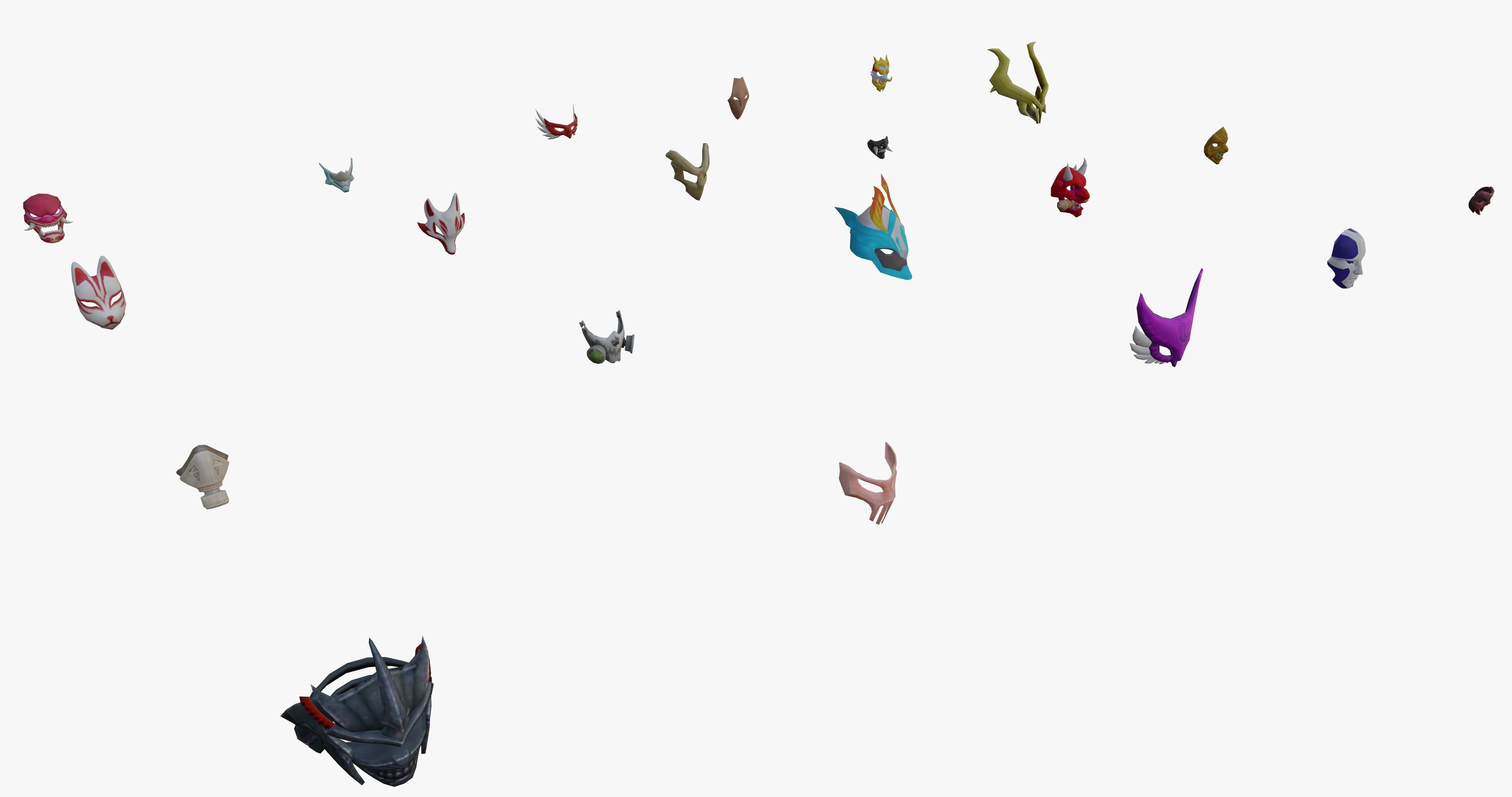 20 Stylized Mask Models Pack 1 - Low Poly Low-poly 3D model_11