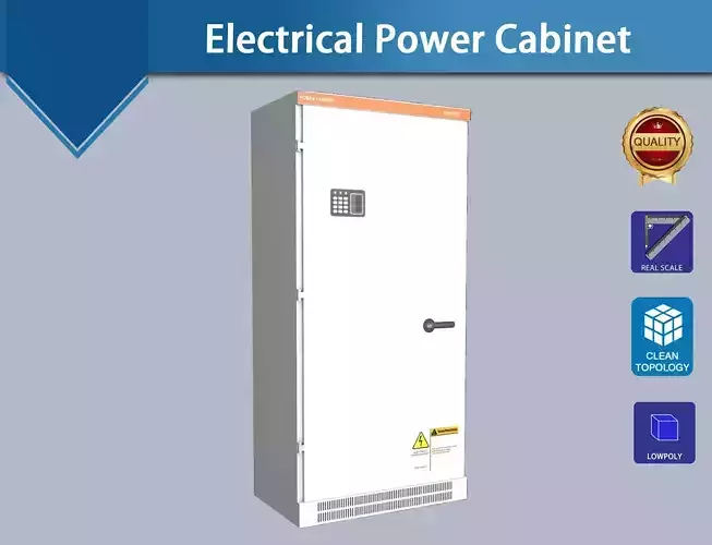 Electrical Power Distribution cabinet Low-poly 3D model