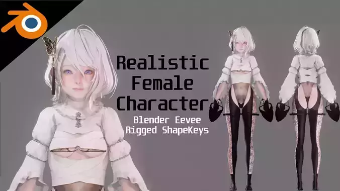 Rapier Swordswoman - Realistic Female Character - Blender Eevee