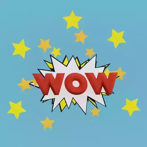 Wow White FX for AR animated Low-poly 3D model