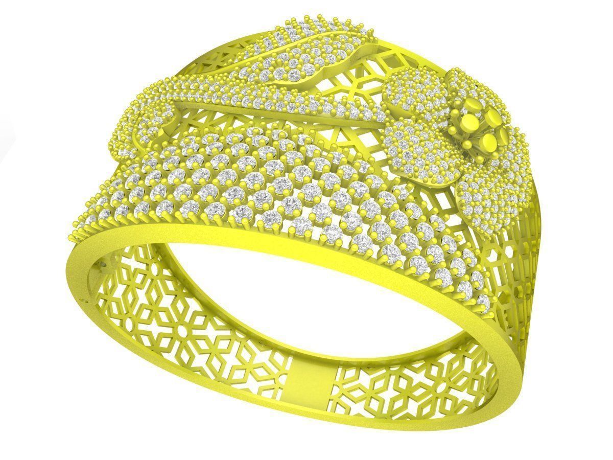 A6282 New Design Luxury Flower Branches Women Bangle 3D print model_1