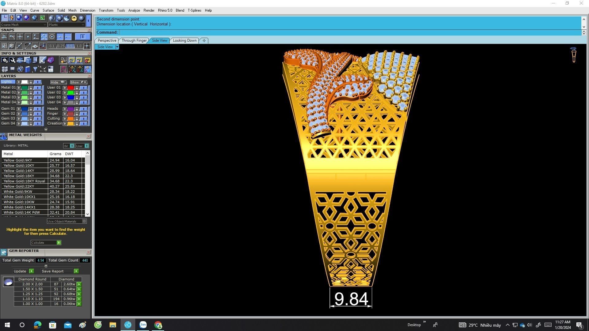 A6282 New Design Luxury Flower Branches Women Bangle 3D print model_7