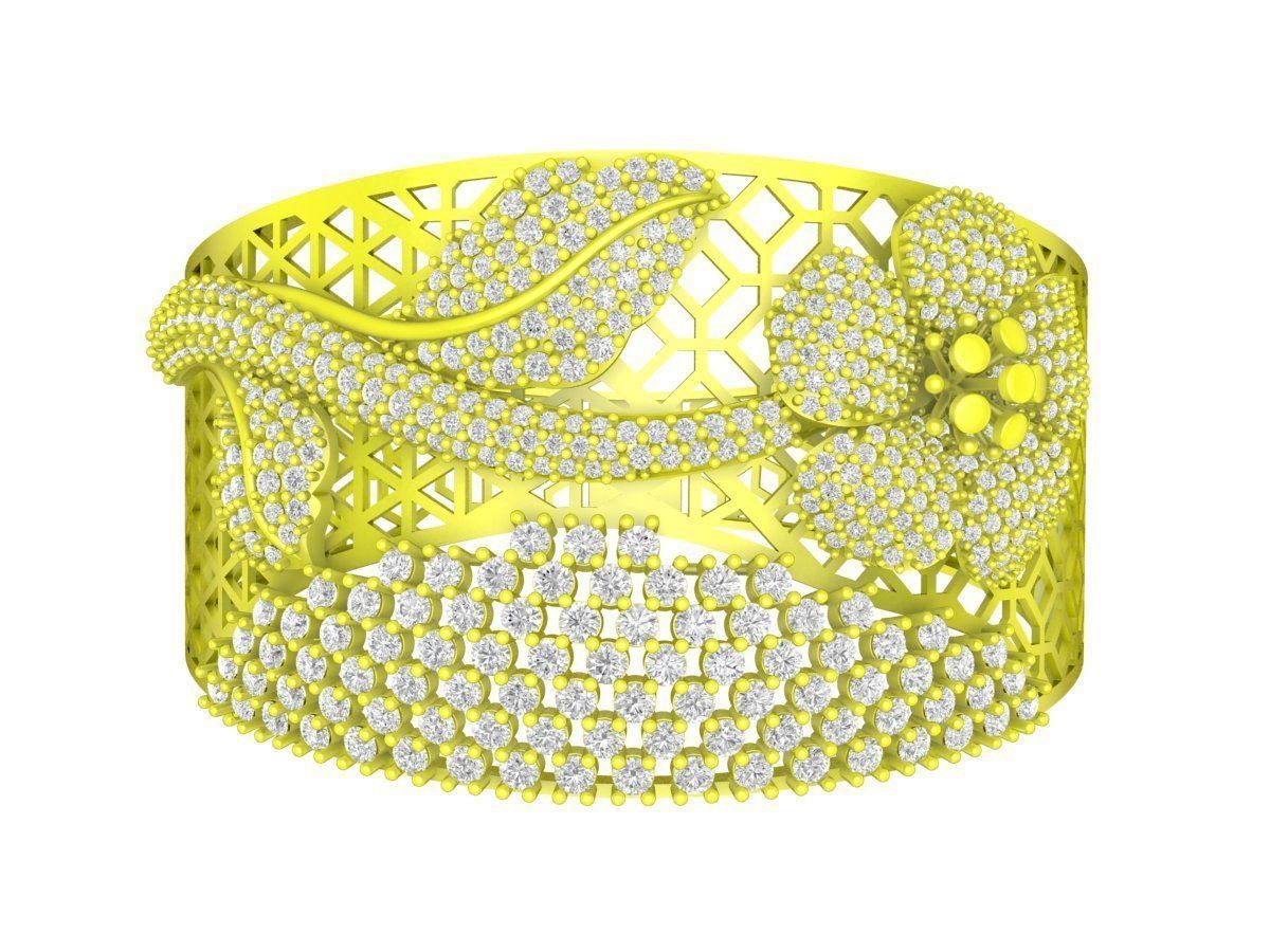 A6282 New Design Luxury Flower Branches Women Bangle 3D print model_2