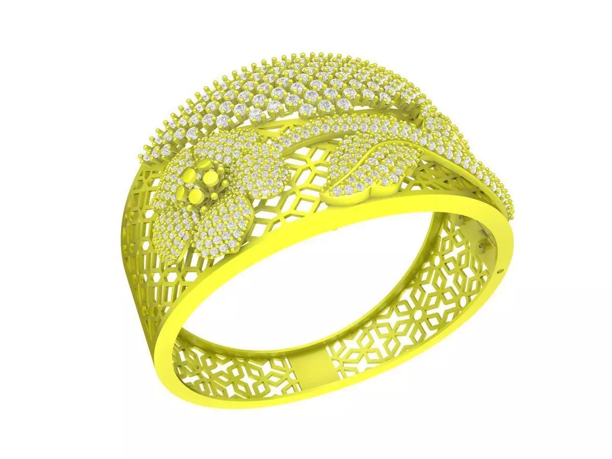 A6282 New Design Luxury Flower Branches Women Bangle 3D print model_0