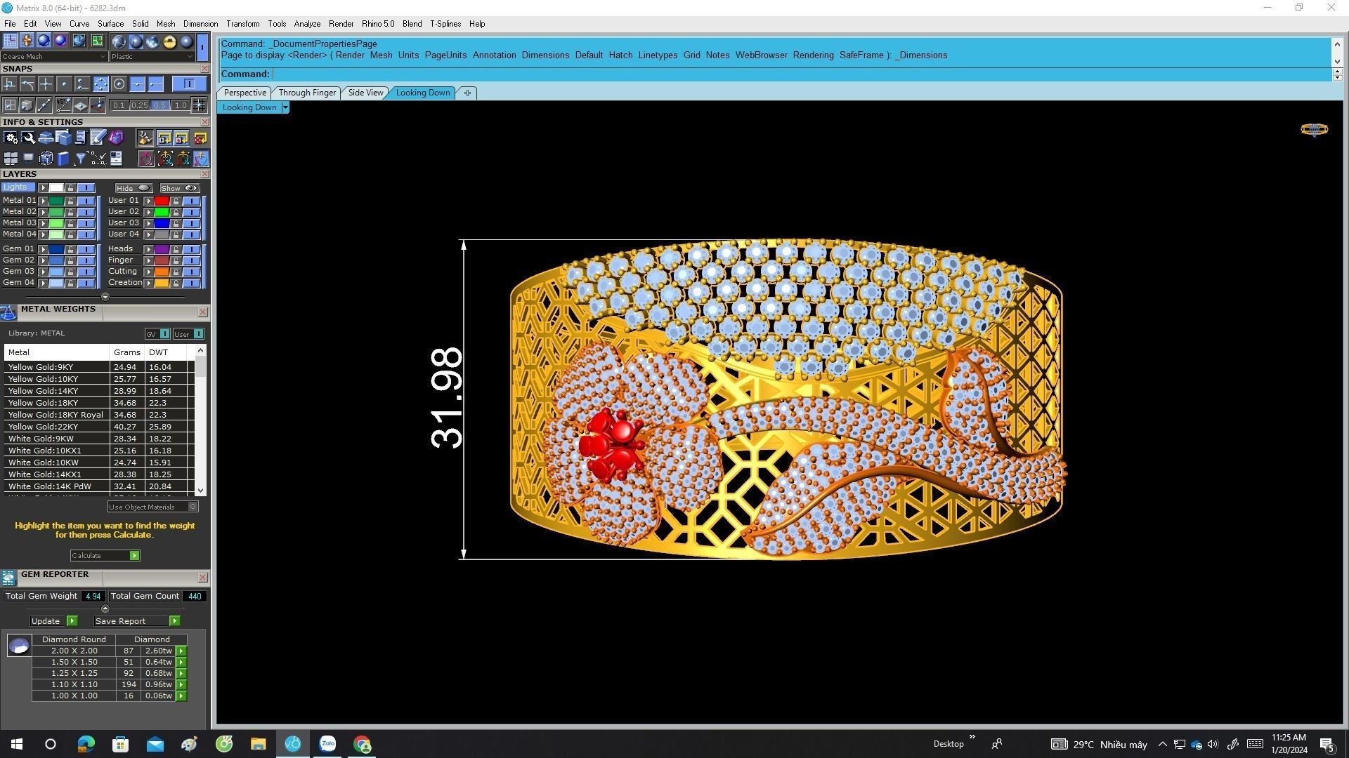 A6282 New Design Luxury Flower Branches Women Bangle 3D print model_5
