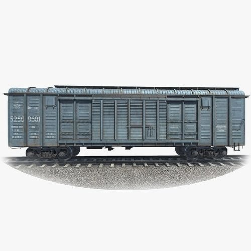  Freight Car 11-217 Low-poly 3D model