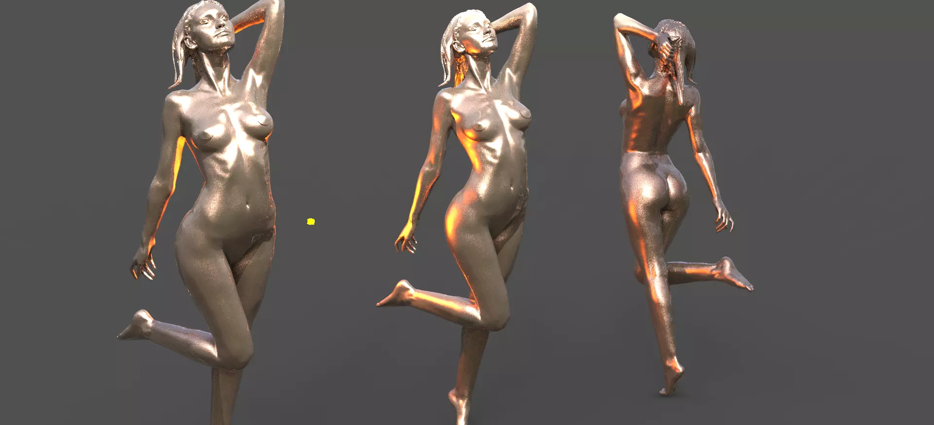 Time Female sculpted woman 3D model_0