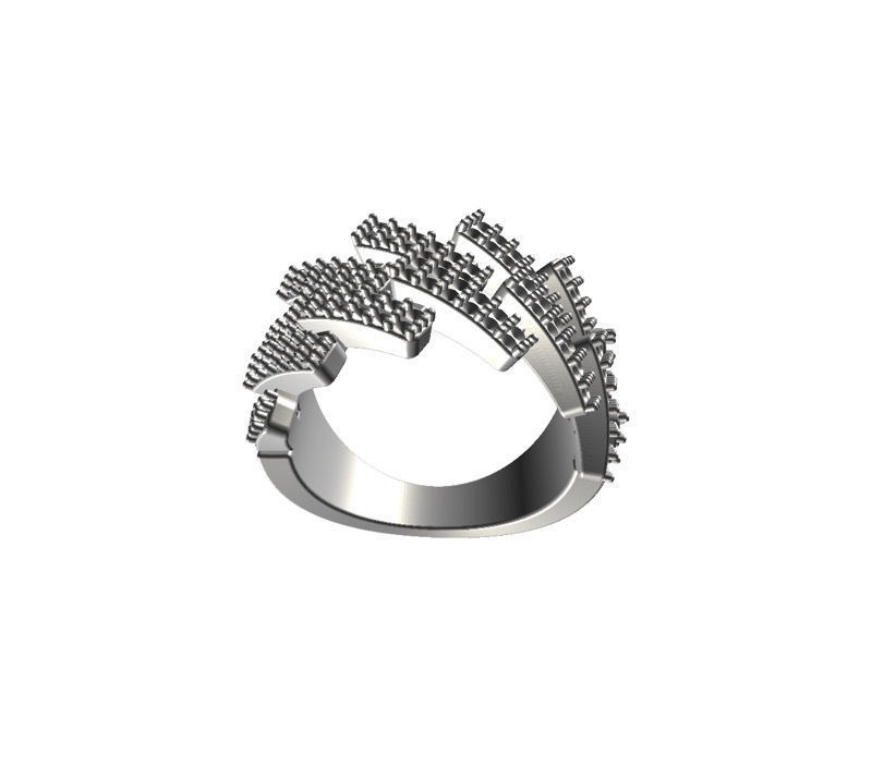 Cuban ring  diamond  3D print model_5