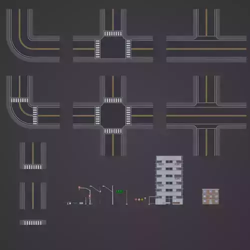 Modular Streets with over 40 urban props