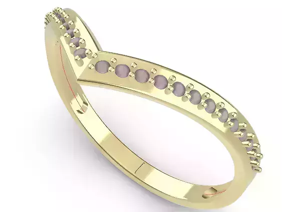 V Ring with Diamonds