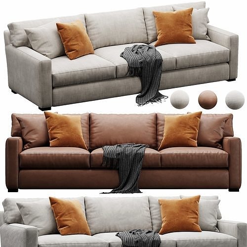 Crate and Barrel Axis sofa 3D model 2