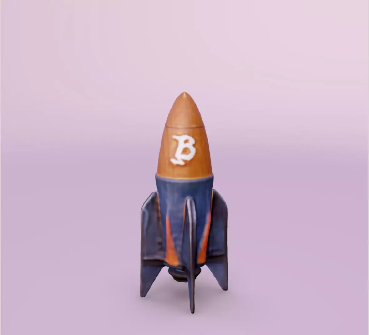 Bitcoin designed rocket ready to take off 3D print model_0