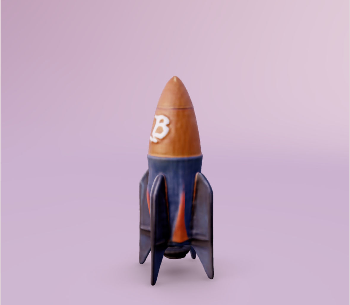 Bitcoin designed rocket ready to take off 3D print model_1