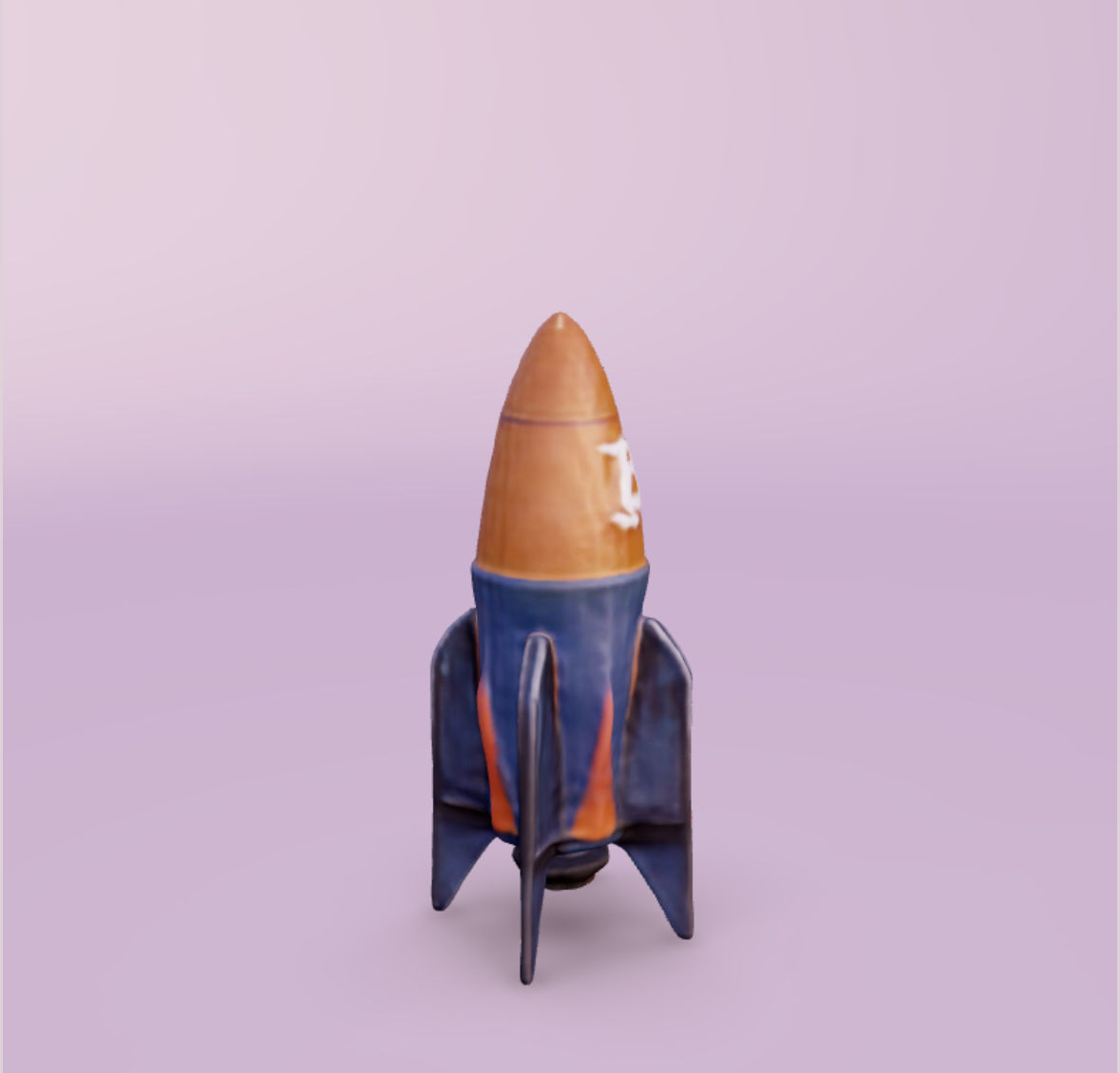 Bitcoin designed rocket ready to take off 3D print model_5