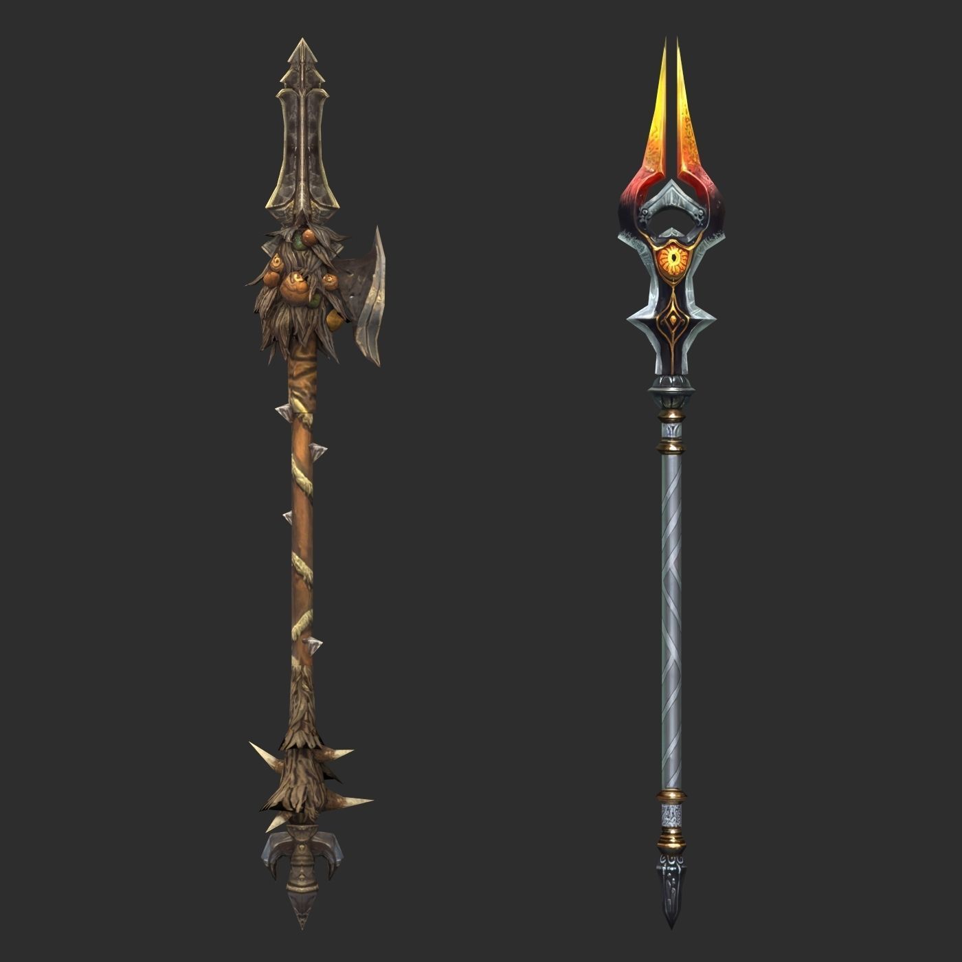 Fantasy Spear Weapon Pack Low-poly 3D model_4
